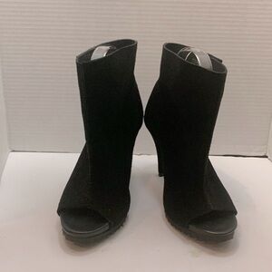 Pedro Garcia Black Suede Peep Toe Bootie - Size 6